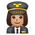 Émoji 👩🏽‍✈️ Pilote Femme : Peau Légèrement Mate sur Samsung One UI 6.1.