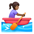 🚣🏾‍♀️ Emoji Mujer Remando En Un Bote: Tono De Piel Oscuro Medio en Samsung One UI 6.1.