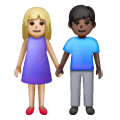 👩🏼‍🤝‍👨🏿 Emoji Mann und Frau halten Hände: mittelhelle Hautfarbe, dunkle Hautfarbe Samsung One UI 6.1.