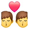👨‍❤️‍💋‍👨 Emoji sich küssendes Paar: Mann, Mann Samsung One UI 6.1.