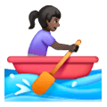 🚣🏿‍♀️ Emoji Frau im Ruderboot: dunkle Hautfarbe Samsung One UI 6.1.