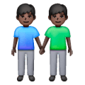 👬🏿 Emoji Hombres De La Mano: Tono De Piel Oscuro en Samsung One UI 6.1.