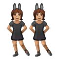 👯🏽‍♀️ Emoji Mujeres Con Orejas De Conejo, Tono De Piel Medio en Samsung One UI 6.1.
