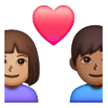 👨🏽‍❤️‍👩🏾 Emoji Liebespaar - Mann: mittlere Hautfarbe, Frau: mitteldunkle Hautfarbe Samsung One UI 6.1.
