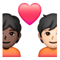 Émoji 🧑🏿‍❤️‍🧑🏻 Couple Avec Cœur: Personne, Personne, Peau Foncée, Peau Claire sur Samsung One UI 6.1.