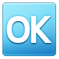 🆗 Emoji Großbuchstaben OK in blauem Quadrat Samsung One UI 6.1.