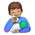 👨🏽‍🍼 Emoji stillender Mann: mittlere Hautfarbe Samsung One UI 6.1.