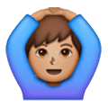 🙆🏽‍♂️ Emoji Mann mit Händen auf dem Kopf: mittlere Hautfarbe Samsung One UI 6.1.