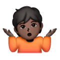 Emoji 🤷🏿 Persona Che Scrolla Le Spalle: Carnagione Scura su Samsung One UI 6.1.