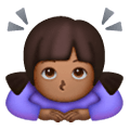 🙇🏾‍♀️ Emoji sich verbeugende Frau: mitteldunkle Hautfarbe Samsung One UI 6.1.