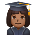 👩🏾‍🎓 Emoji Estudiante Mujer: Tono De Piel Oscuro Medio en Samsung One UI 6.1.