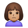 🙍🏽‍♀️ Emoji Mujer Frunciendo El Ceño: Tono De Piel Medio en Samsung One UI 6.1.