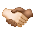 🫱🏻‍🫲🏾 Emoji Handschlag: helle Hautfarbe, mitteldunkle Hautfarbe Samsung One UI 6.1.