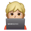 🧑🏼‍💻 Emoji IT-Experte/IT-Expertin: mittelhelle Hautfarbe Samsung One UI 6.1.