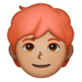 🧑🏽‍🦰 Emoji Erwachsener: mittlere Hautfarbe, rotes Haar Samsung One UI 6.1.