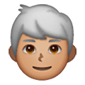 Émoji 👨🏽‍🦳 Homme : Peau Légèrement Mate Et Cheveux Blancs sur Samsung One UI 6.1.
