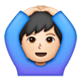 🙆🏻‍♂️ Emoji Mann mit Händen auf dem Kopf: helle Hautfarbe Samsung One UI 6.1.
