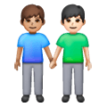 👨🏽‍🤝‍👨🏻 Emoji händchenhaltende Männer: mittlere Hautfarbe, helle Hautfarbe Samsung One UI 6.1.