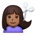 💇🏾‍♀️ Emoji Frau beim Haareschneiden: mitteldunkle Hautfarbe Samsung One UI 6.1.