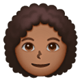 👩🏾‍🦱 Emoji Frau: mitteldunkle Hautfarbe, lockiges Haar Samsung One UI 6.1.