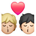 🧑🏼‍❤️‍💋‍🧑🏻 Emoji sich küssendes Paar: Person, Person, mittelhelle Hautfarbe, helle Hautfarbe Samsung One UI 6.1.