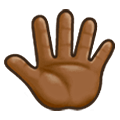 Emoji 🖑🏾 Mano alzata con le dita aperte: Carnagione Abbastanza Scura su Samsung One UI 6.1.