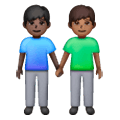 👨🏿‍🤝‍👨🏾 Emoji händchenhaltende Männer: dunkle Hautfarbe, mitteldunkle Hautfarbe Samsung One UI 6.1.
