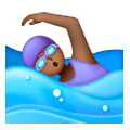 🏊🏾‍♀️ Emoji Mujer Nadando: Tono De Piel Oscuro Medio en Samsung One UI 6.1.
