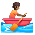 🚣🏾 Emoji Persona Remando En Un Bote: Tono De Piel Oscuro Medio en Samsung One UI 6.1.