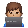 👨🏽‍💻 Emoji IT-Experte: mittlere Hautfarbe Samsung One UI 6.1.