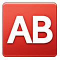 🆎 Emoji Großbuchstaben AB in rotem Quadrat Samsung One UI 6.1.