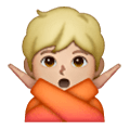 🙅🏼 Emoji Persona Haciendo El Gesto De «no»: Tono De Piel Claro Medio en Samsung One UI 6.1.