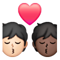 🧑🏻‍❤️‍💋‍🧑🏿 Emoji sich küssendes Paar: Person, Person, helle Hautfarbe, dunkle Hautfarbe Samsung One UI 6.1.