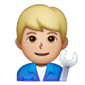 👨🏼‍🔧 Emoji Mecánico: Tono De Piel Claro Medio en Samsung One UI 6.1.