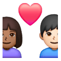 Émoji 👨🏾‍❤️‍👩🏻 Couple Avec Cœur - Homme: Peau Mate, Femme: Peau Claire sur Samsung One UI 6.1.