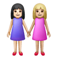 Emoji 👩🏻‍🤝‍👩🏼 Due Donne Che Si Tengono Per Mano: Carnagione Chiara E Carnagione Abbastanza Chiara su Samsung One UI 6.1.