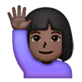 🙋🏿‍♀️ Emoji Frau mit erhobenem Arm: dunkle Hautfarbe Samsung One UI 6.1.