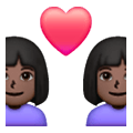 Emoji 👩🏿‍❤️‍👩🏿 Coppia Con Cuore - Donna: Carnagione Scura, Donna: Carnagione Scura su Samsung One UI 6.1.