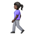 🚶🏿‍♀️ Emoji Mujer Caminando: Tono De Piel Oscuro en Samsung One UI 6.1.