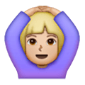 🙆🏼‍♀️ Emoji Frau mit Händen auf dem Kopf: mittelhelle Hautfarbe Samsung One UI 6.1.
