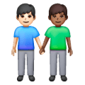 👨🏻‍🤝‍👨🏾 Emoji händchenhaltende Männer: helle Hautfarbe, mitteldunkle Hautfarbe Samsung One UI 6.1.