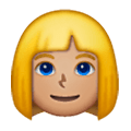 👱🏽‍♀️ Emoji Frau: mittlere Hautfarbe, blond Samsung One UI 6.1.