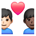 Emoji 👨🏻‍❤️‍👨🏿 Coppia Con Cuore - Uomo: Carnagione Chiara, Uomo: Carnagione Scura su Samsung One UI 6.1.