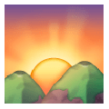 🌄 Emoji Sonnenaufgang über Bergen Samsung One UI 6.1.