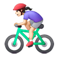 🚴🏻‍♀️ Emoji Mujer En Bicicleta: Tono De Piel Claro en Samsung One UI 6.1.