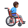 👨🏾‍🦽‍➡️ Emoji Homem em cadeira de rodas manual virado para a direita: tom de pele médio-escuro na Samsung One UI 6.1.