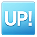 🆙 Emoji Schriftzug „UP!“ im blauen Quadrat Samsung One UI 6.1.