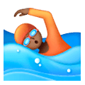 🏊🏾 Emoji Pessoa Nadando: Pele Morena Escura na Samsung One UI 6.1.
