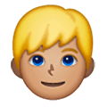 👱🏽‍♂️ Emoji Mann: mittlere Hautfarbe, blond Samsung One UI 6.1.