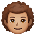 Emoji 👨🏽‍🦱 Uomo: Carnagione Olivastra E Capelli Ricci su Samsung One UI 6.1.